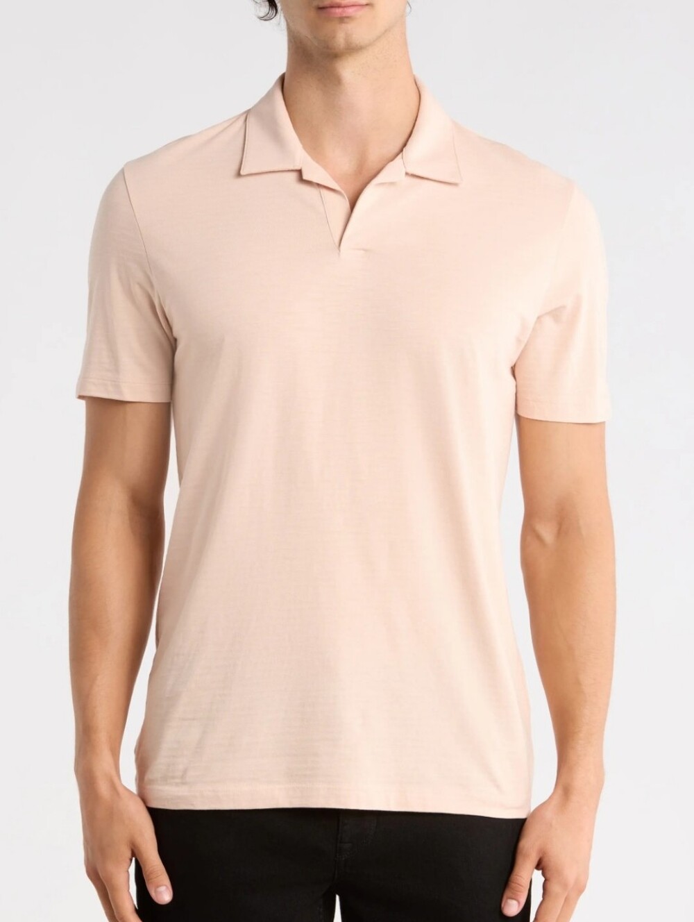 Theory Men's Open Collar Polo Short Sleece Shirt